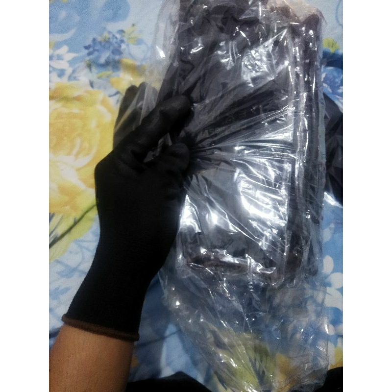 Sarung Tangan Working Safety Hitam 1 Pak 10 Pasang Lapis karer GROSIR Sarung Tangan serbaguna