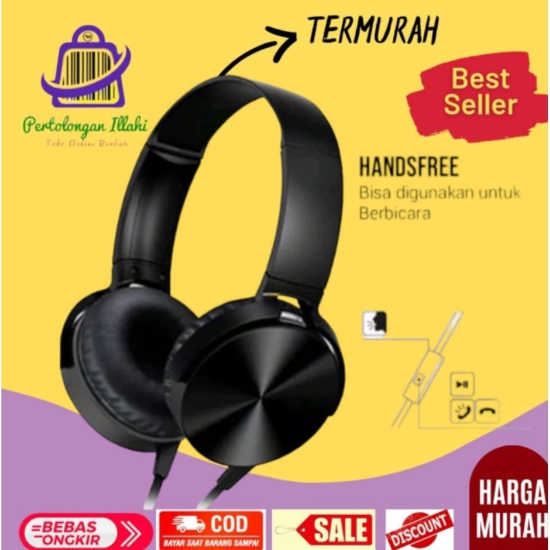 headset bando besar extra bass xb/mdr/ppt 450 headphone handfree earphone buat handphone musik telephone game laptop komputer