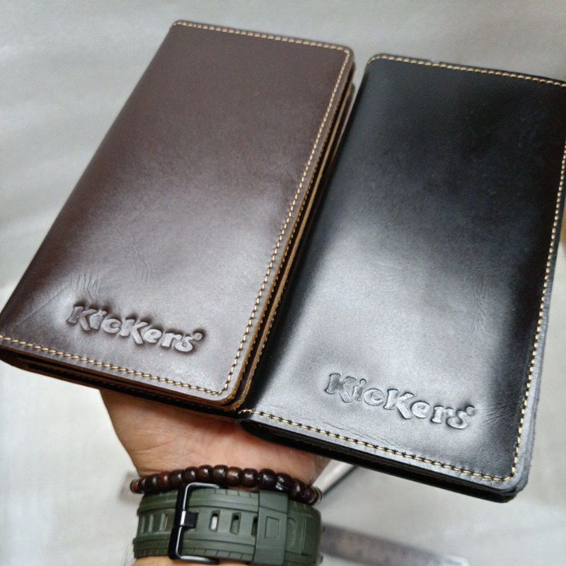 Dompet Kulit Pull Up Leather Pria Wanita Lipat 2 || Dompet Lipat Kulit Asli Corrected Top Grain