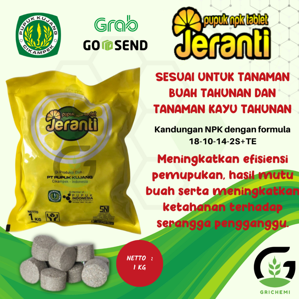 PUPUK NPK TABLET JERANTI 1KG UNTUK TANAMAN BUNGA SAYUR BUAH