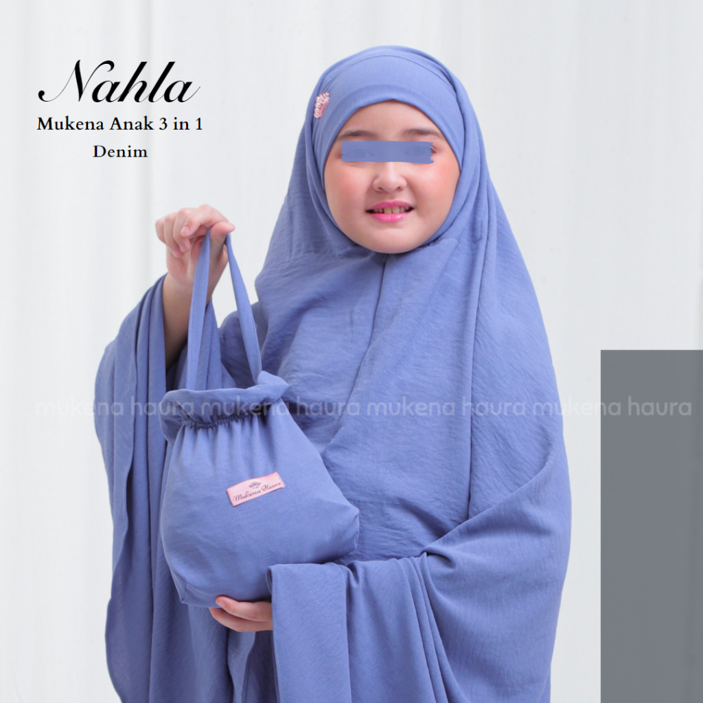 Mukena Anak 3 in 1 Nahla Crinkle Airflow Ukuran Remaja