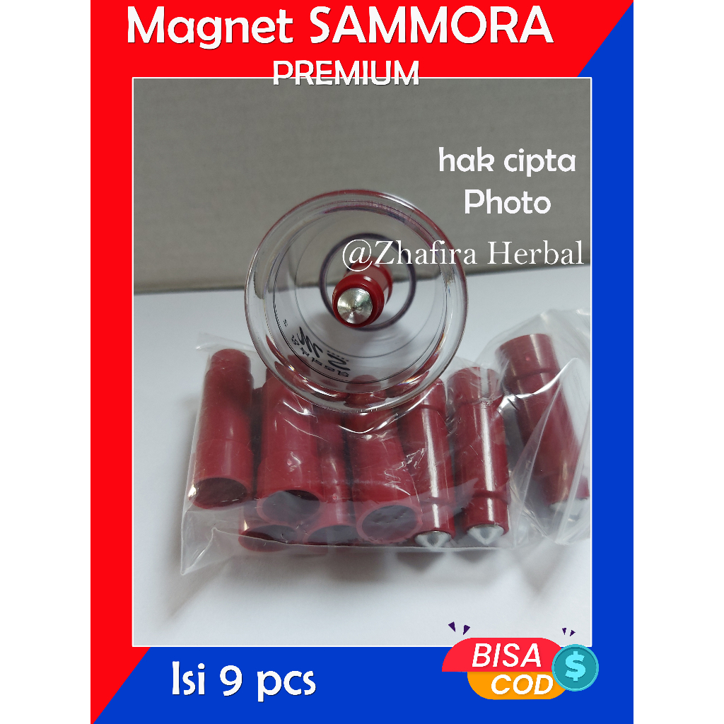 Magnet Logam Besi Kop SAMMORA Premium 9 PCS / Magnet Bekam Kering Sammora ISI 9 PCS