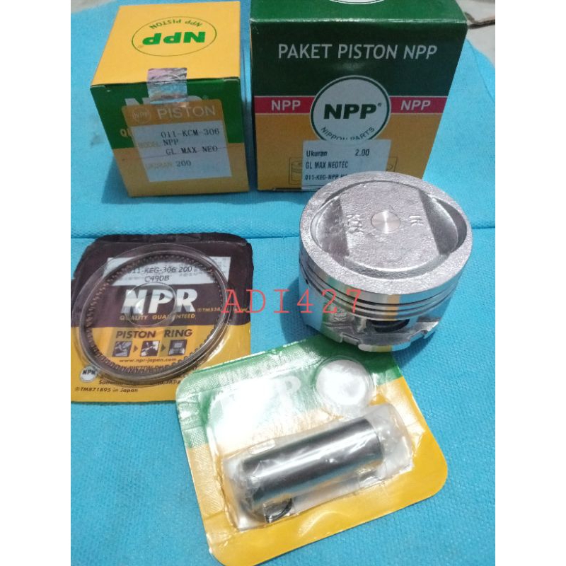 PISTON KIT SEHER SET RING HONDA GL MAX NEOTECH SIZE 200/58,5 MM PEN 15MM BORE UP MIO 150 CC NPP