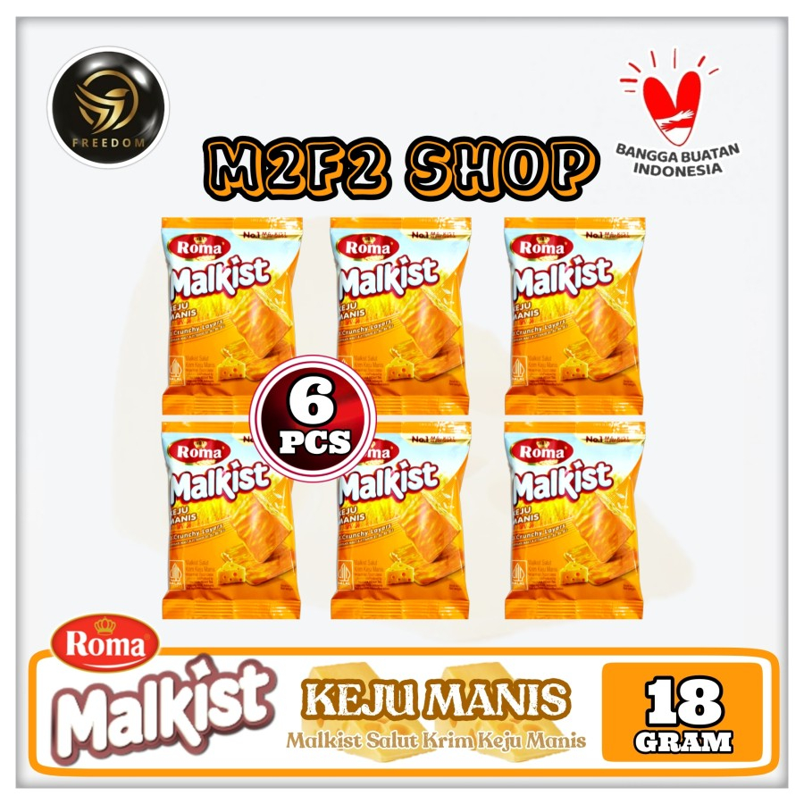 

Roma Biskuit Malkist Krim Keju Manis Sachet - 18 gr (Kemasan 6 Pcs)