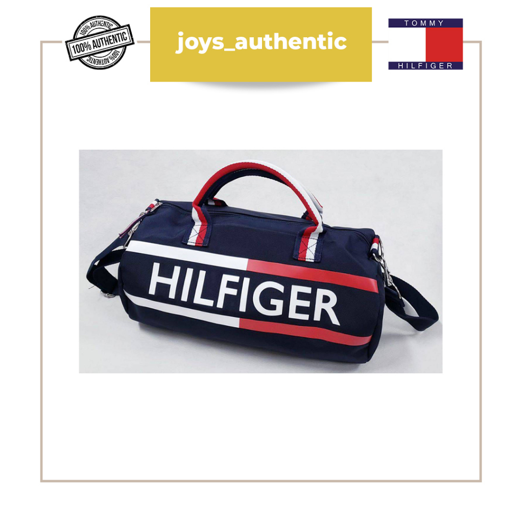 Koper Wanita Tommy Hilfiger Travel Bag Canvas Biru Navy Multi Woman Suitcase Authentic Original