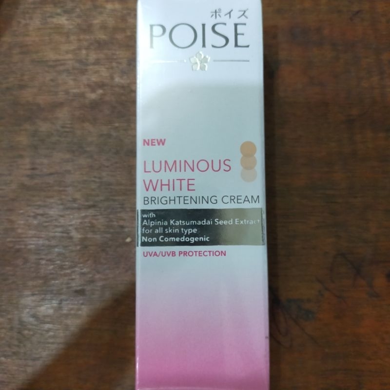 poise  luminuos white brightening cream 20gr tube