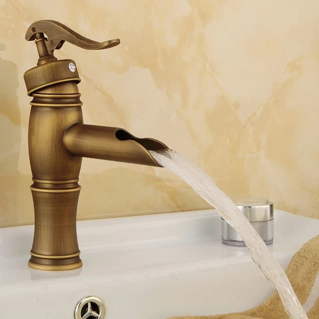 Keran air washtafel cuci tangan Kuningan 84G Kran wastafel Gold model Eropa Antik Washtafel Faucet Mixer