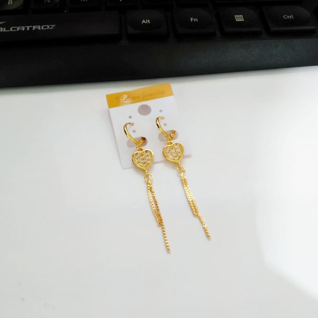 AV271 Grosir Anting Jurai Panjang Permata Anting Love