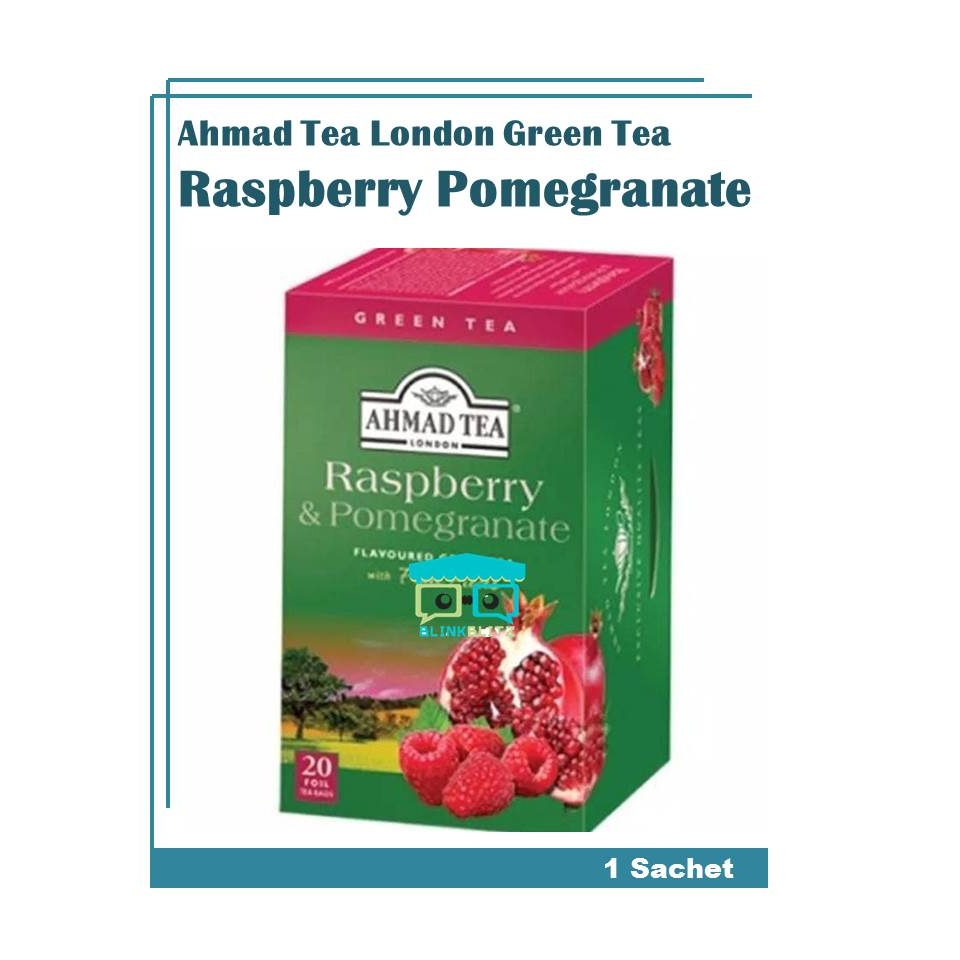 SACHET Ahmad Tea London Green Tea RASPBERRY POMEGRANATE Teh Hijau