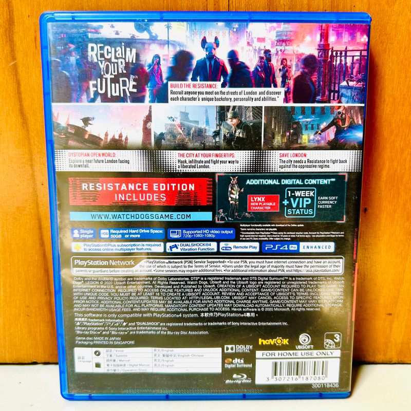 Watch Dogs Legion Ps4 Kaset Watch Dogs Legion PS4 Watchdog Dog Legions Playstation PS 4 5 CD BD Game Games Ps4 Ps5 Region 3 Asia Reg wd wdogs watchdogs2 wd 1 2 original ori asli petualangan gim hacker gta bluray disc murah second bekas baru new watchdogs