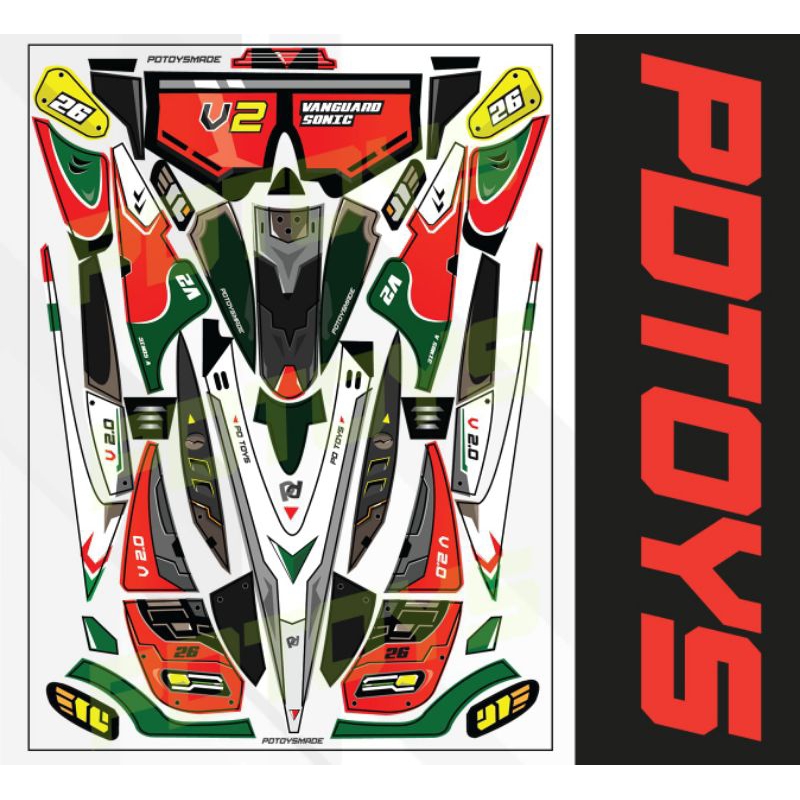 Decal Sticker Vanguard Sonic V2 Original By PD Toys