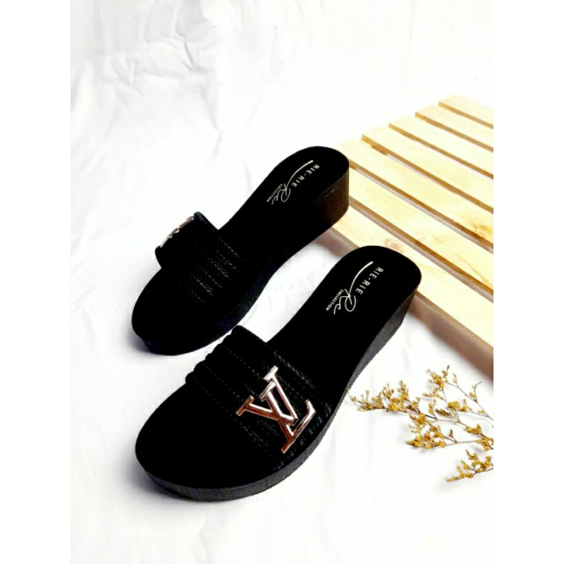 Arkn Sandal wanita Selop Wedged Lv terbaru