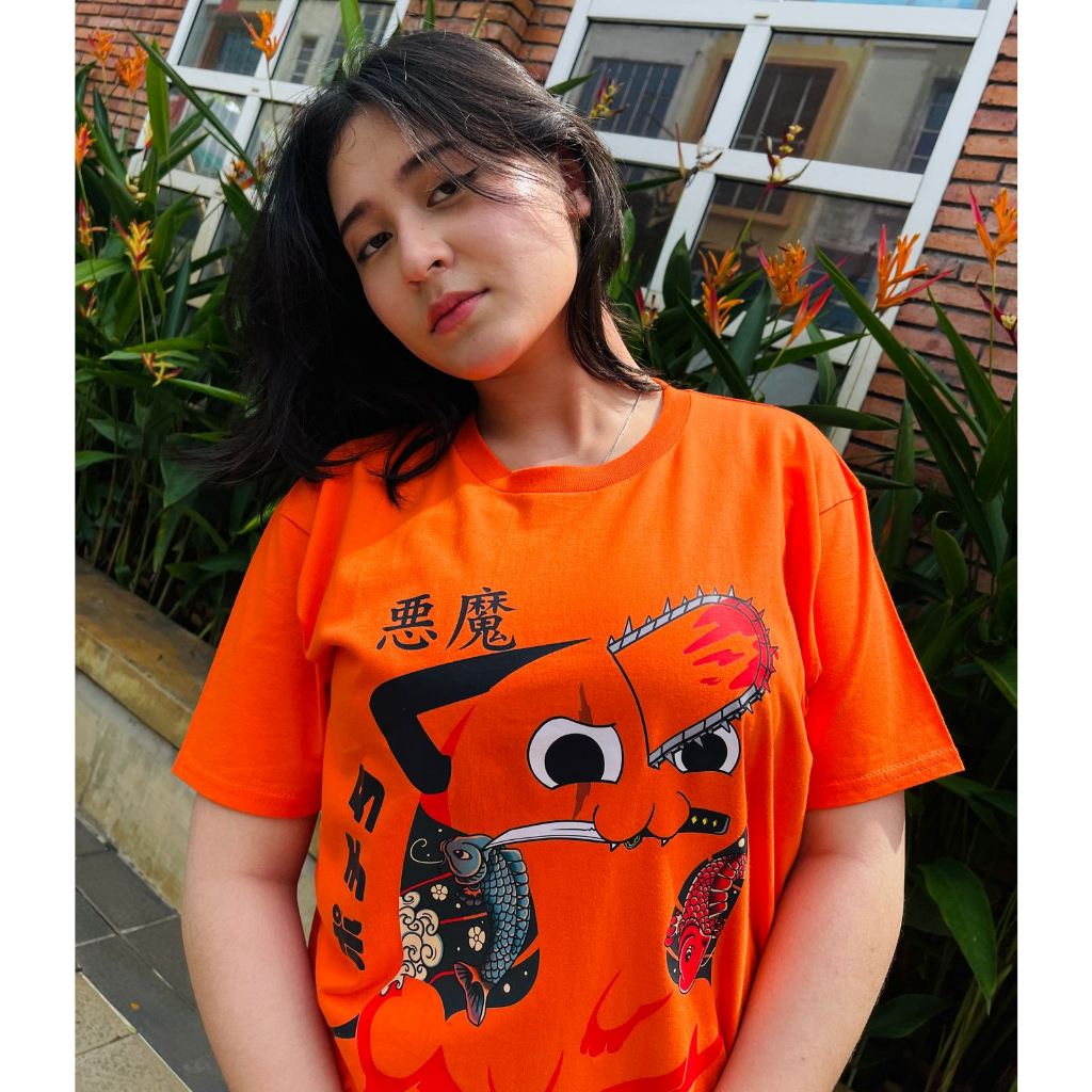 Tshirt Pochita Yakuza Orange Anime Manga Chainsaw Man Premium Unisex