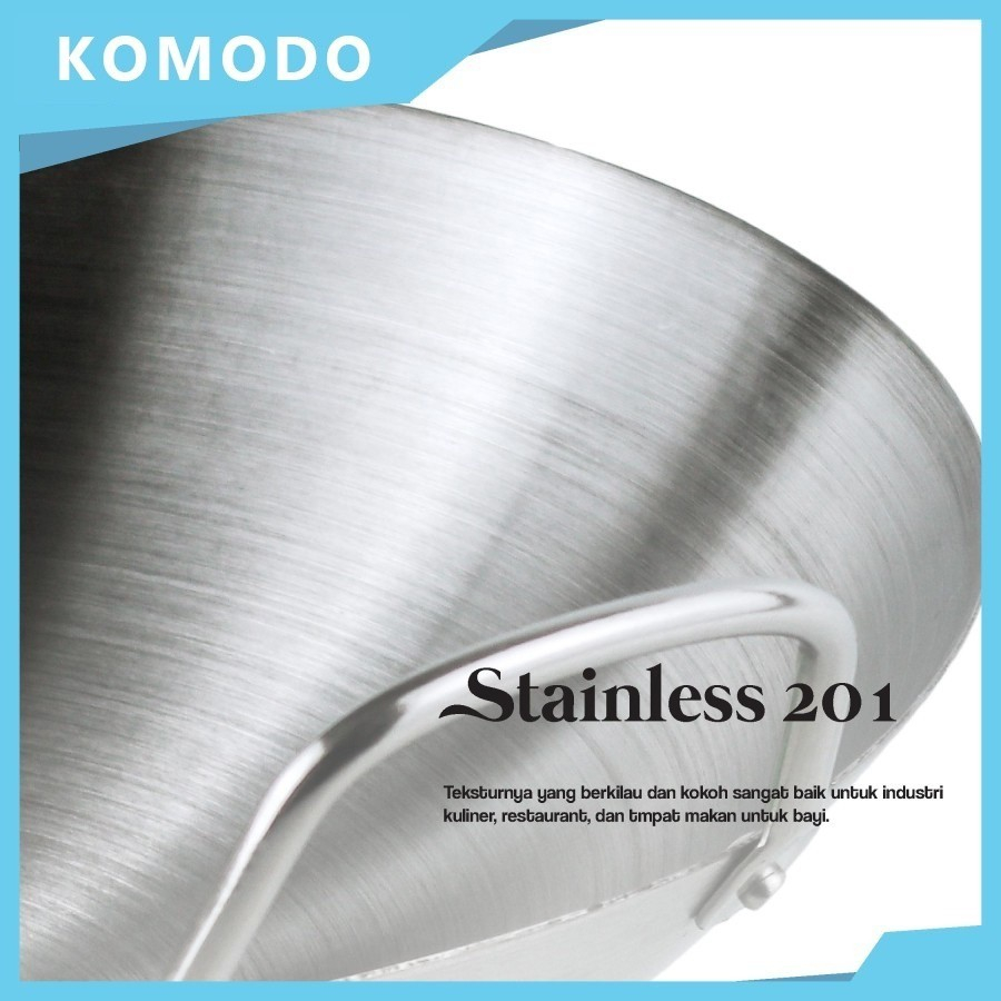 Wajan Kuali Penggorengan Stainless Komodo 32 cm / Cookware / Fry Pan