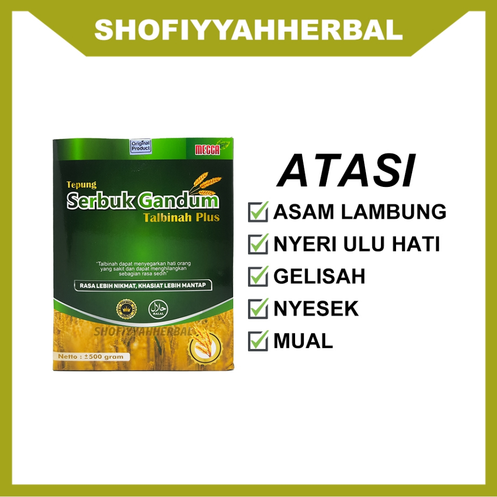 

Talbinah Tepung Gandum SHERIN MECCA 500 gram Asli / Bubur Gandum Talbinah Obat Maag Lambung
