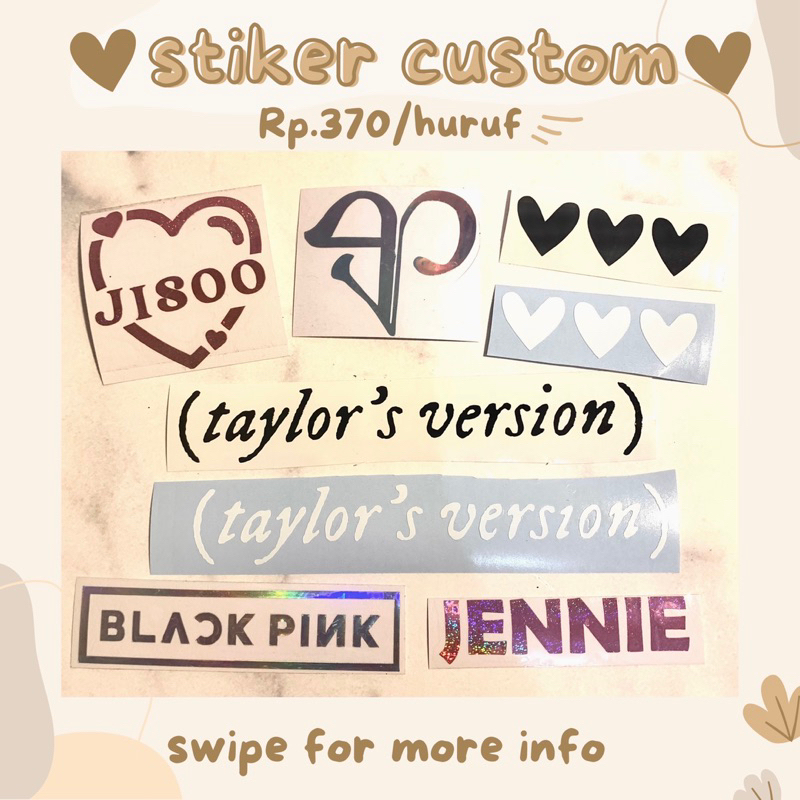 

stiker nama custom / stiker taylor’s version /sticker custom