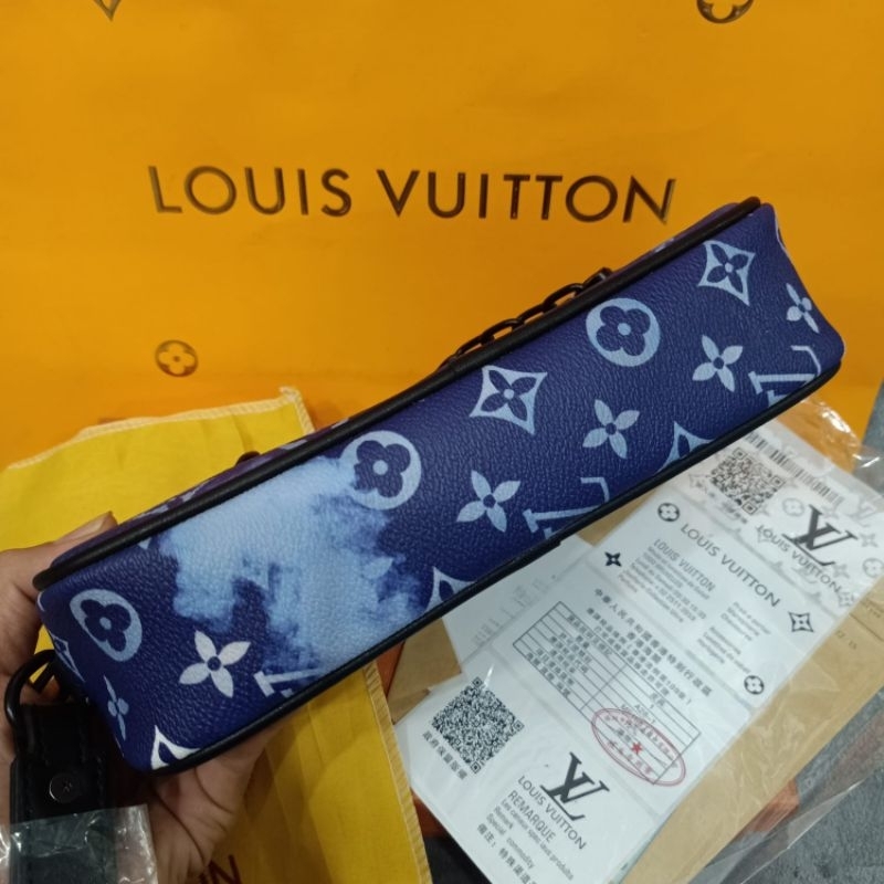 Handbag Lv Pochette Volga Monogram Navy Clutch Tas Tangan Import