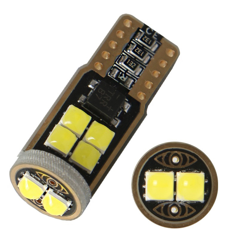 Lampu LED T10 W5W Chip 3030 Cembung 10 Mata 12V Canbus Super Bright