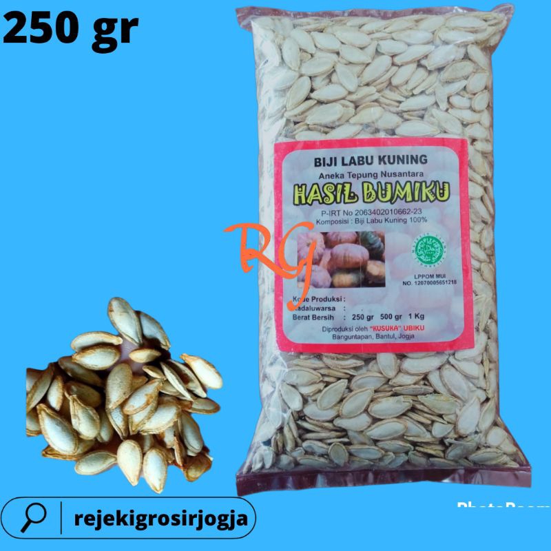 BIJI LABU KUNING KERING kemasan 250 Gram/BENIH LABU KUNING 250 GR/BIBIT LABU KUNING KERING 250 Gram