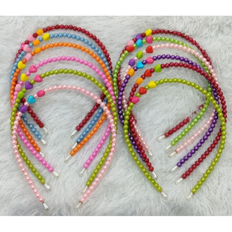 Bando mutiara warna warni / bando mutiara motif