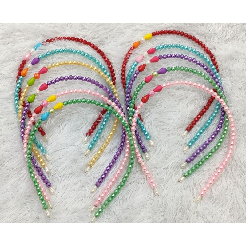 Bando mutiara warna warni / bando mutiara motif