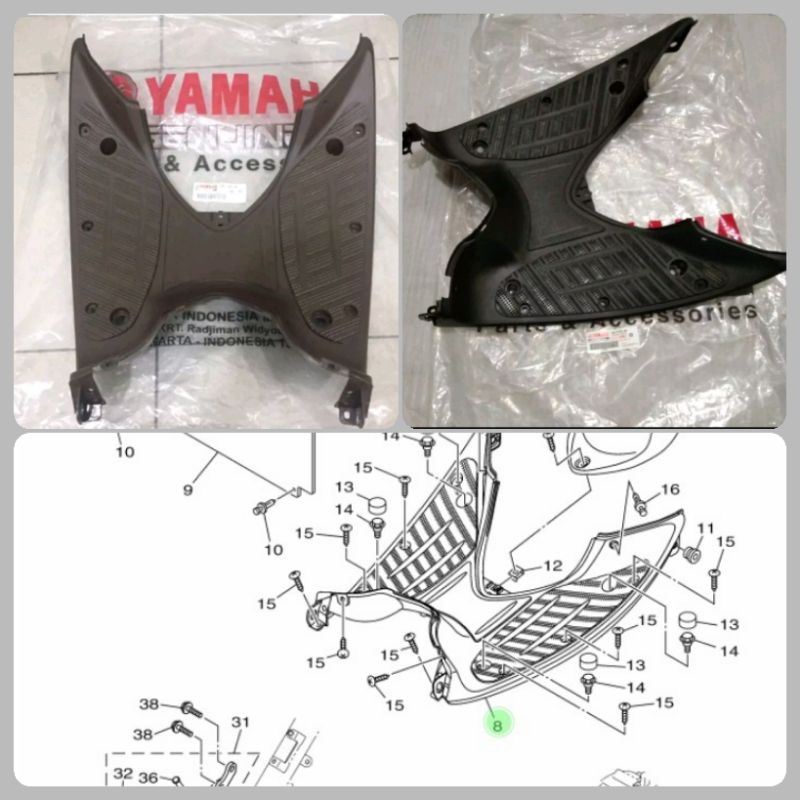 BORDES PIJAKAN KAKI FINO FI 125 ORIGINAL YGP FINO GRANDE COKLAT,FINO 125 HITAM ORIGINAL YAMAHA