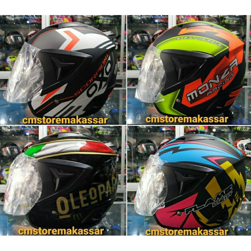 Helm GT Zone Motif Leopard SNI Helm Dewasa Keren Murah dan Berkualitas