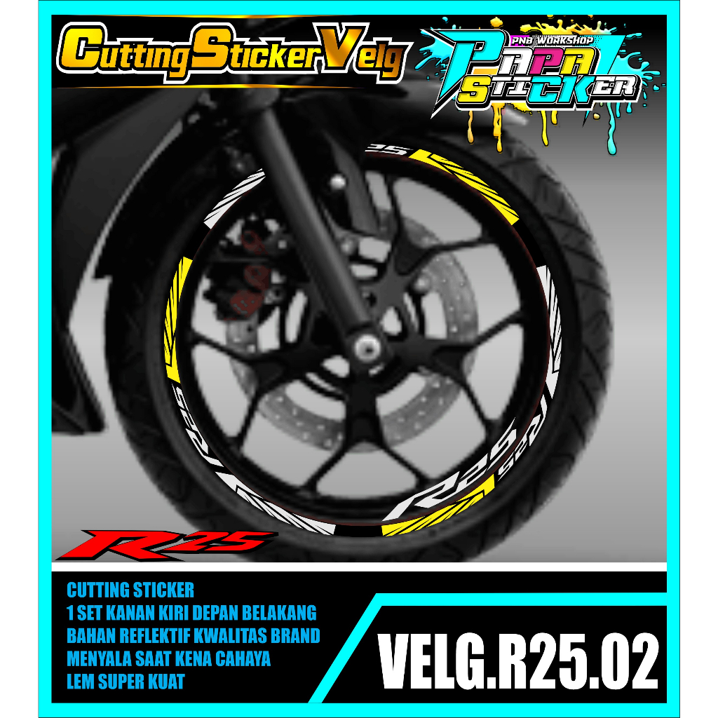 STIKER VELG R25 CUTTING STICKER VELG CUTTING VARIASI R25  LIS BAN/VELG 02