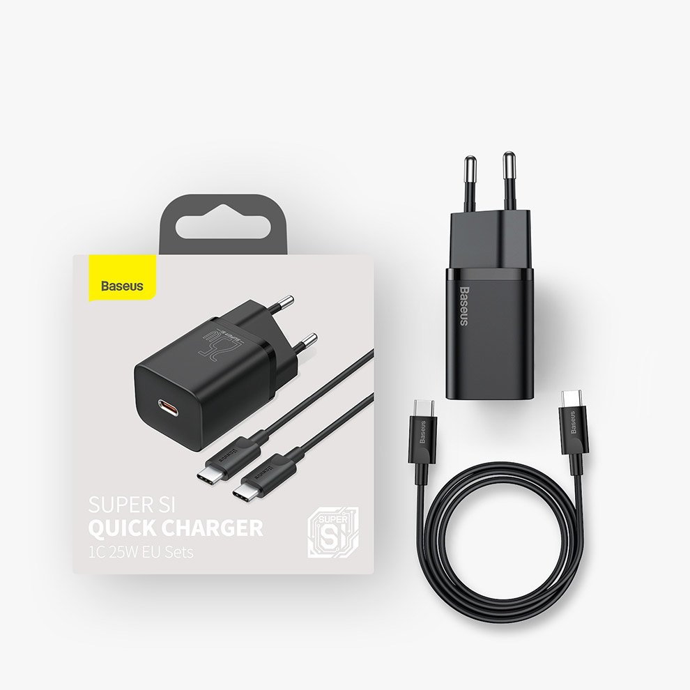 BASEUS Super Si Quick Charger 1C 25W EU CCSP02 - Hitam