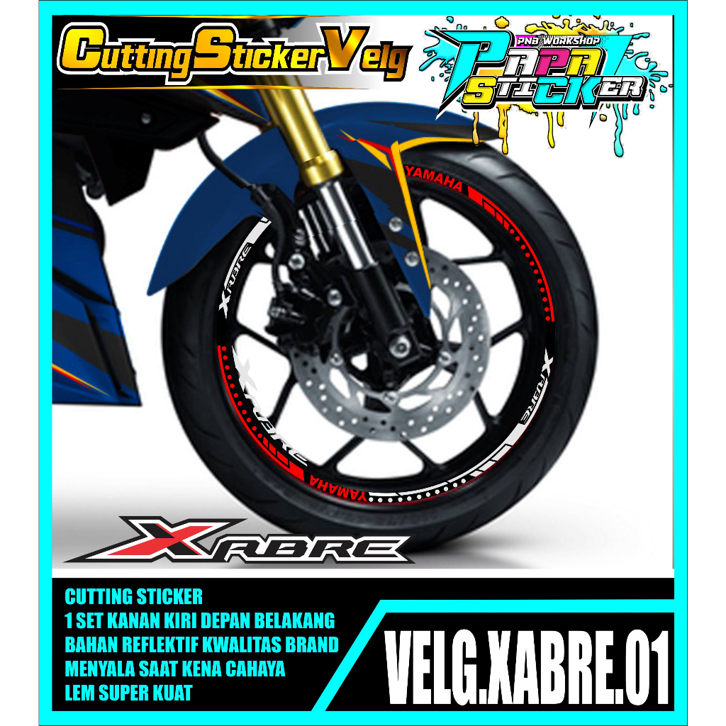 STIKER VELG XABRE  CUTTING STICKER VELG  CUTTING VARIASI YAMAHA XABRE LIS BAN/VELG 01
