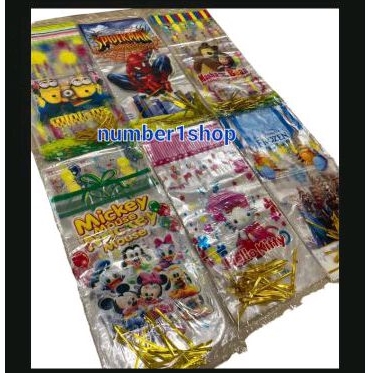 

[±27 Lembar] Plastik Ulang Tahun 16×35cm Ultah Komplit dengan Tali Snack