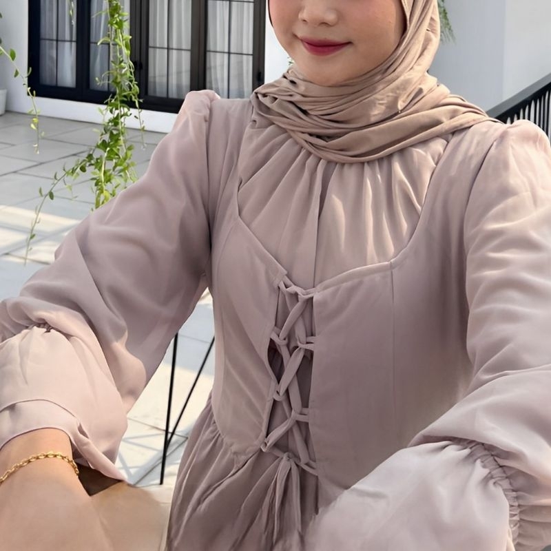 INARA DRESS ABAYA SET OUTER CERUTY BABYDOLL/GAMIS PESTA DRESS KONDANGAN KEKINIAN/FASHION MUSLIM WANITA REMAJA TERBARU/FAR MOSLEMSTORE