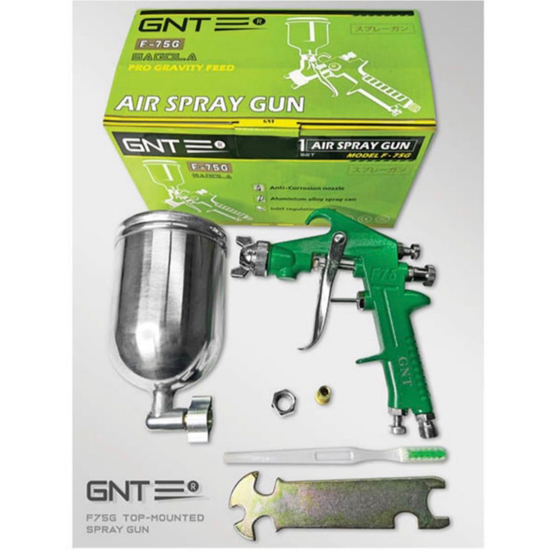 Spray Gun F75 GNT Green / Alat Semprot Cat Tabung 400cc F75