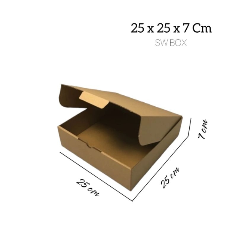 

kardus/karton uk 25x25x7 cm model die cut kotak pizza dll
