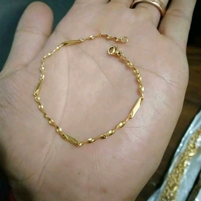 Gelang Titanium Rantai Padi Motif Anti karat