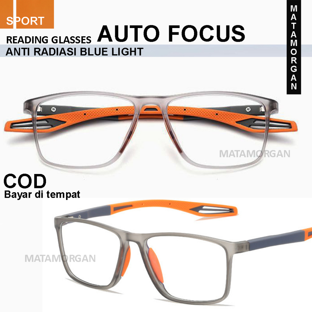 Kacamata Baca Lensa Plus Auto Focus Anti radiasi Sport glasses Pria wanita Premium Original