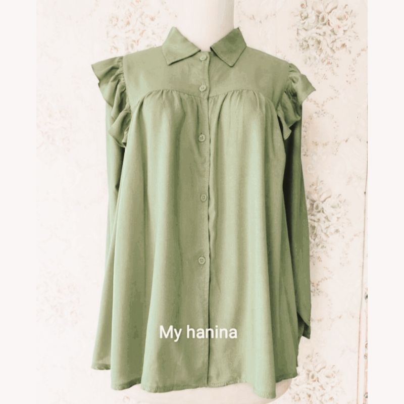 Hanina blouse Atasan kemeja wanita formal