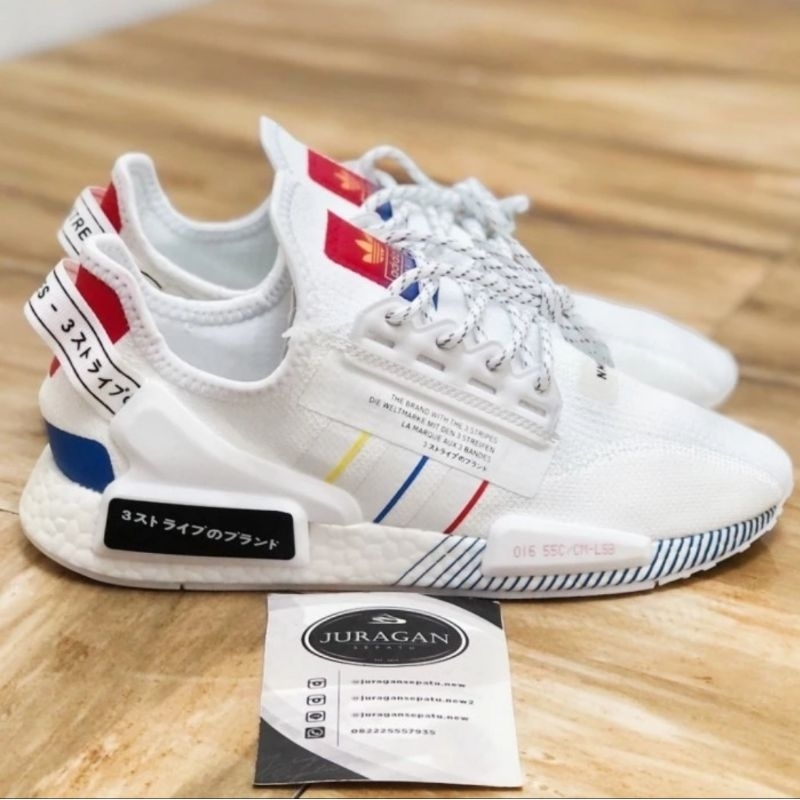 Adidas NMD R1 V2 &quot;White/Scarlet-University Blue&quot;