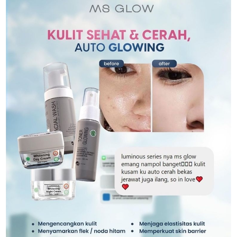 Paket Wajah MS GLOW / Paket Whitening/ Paket Ultimate / Paket Acne / Paket Luminous/ Paket White Cell MS GLOW