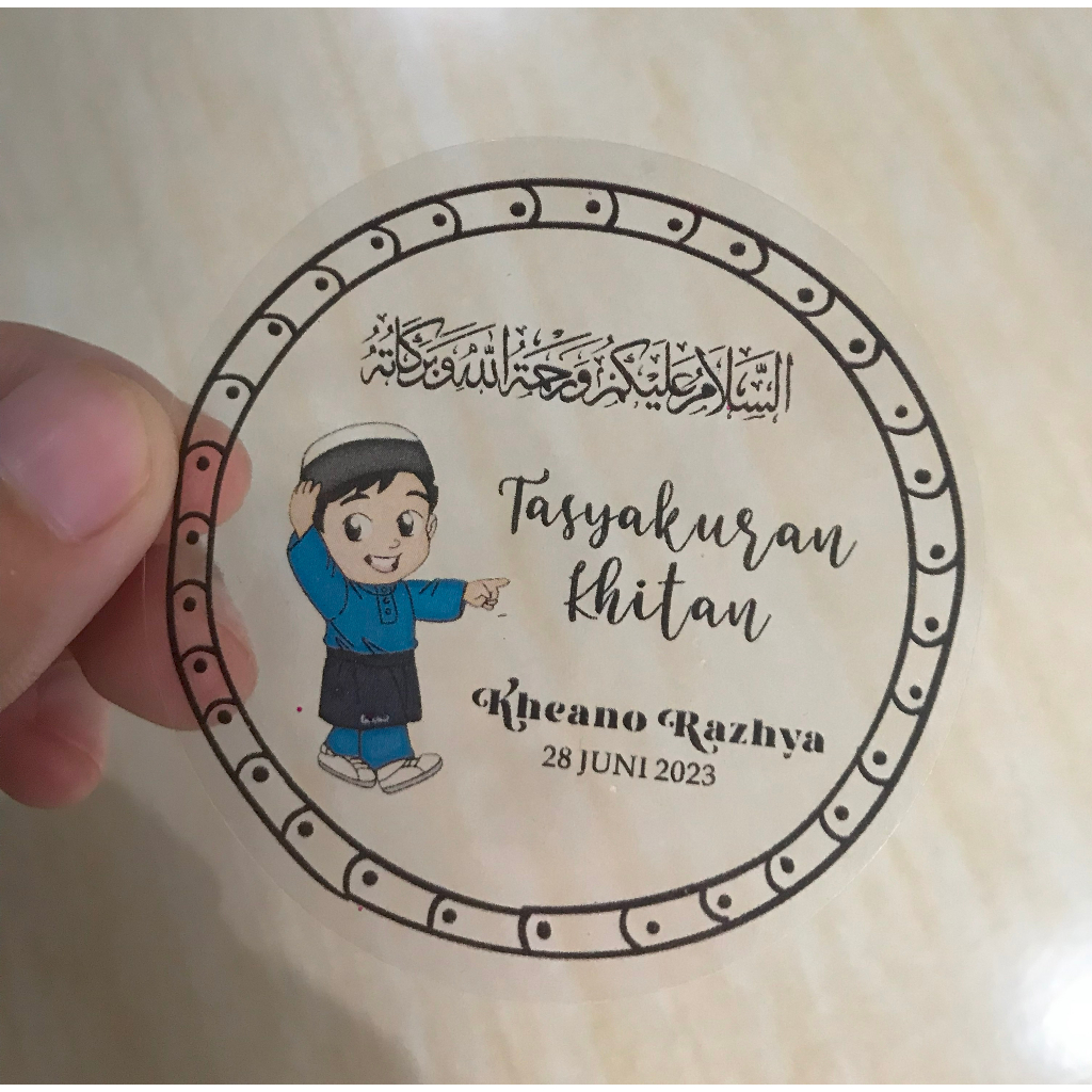 

[mp08] 260pcs Stiker khitan Transparant Stiker Tasyakuran Khitan Murah Custom