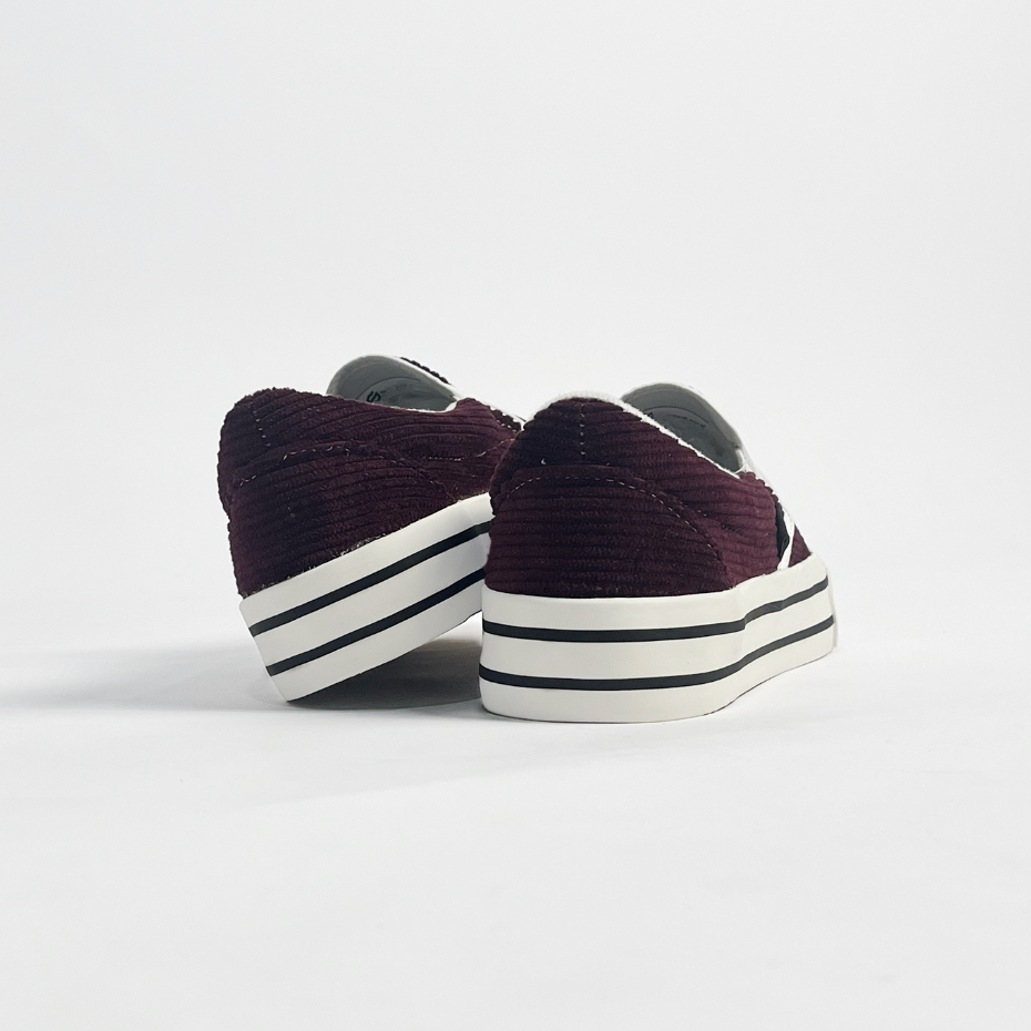 SIDSNEAKS Sepatu Slip On Pria Exelas Corduroy Burgundy