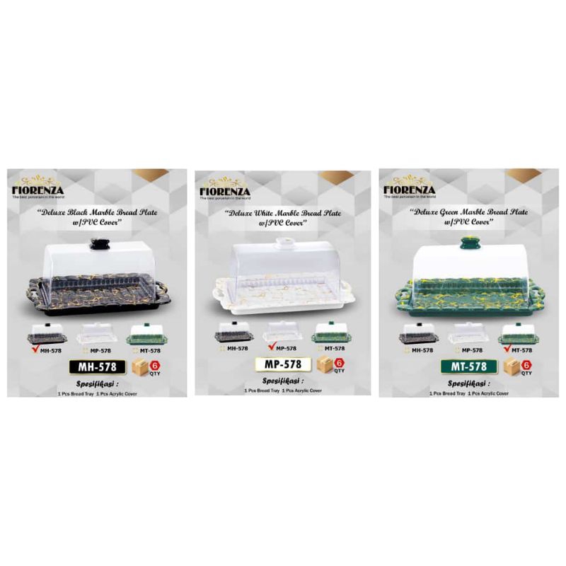 tempat kue / bolu / roti / pempek keramik marbel fiorenza