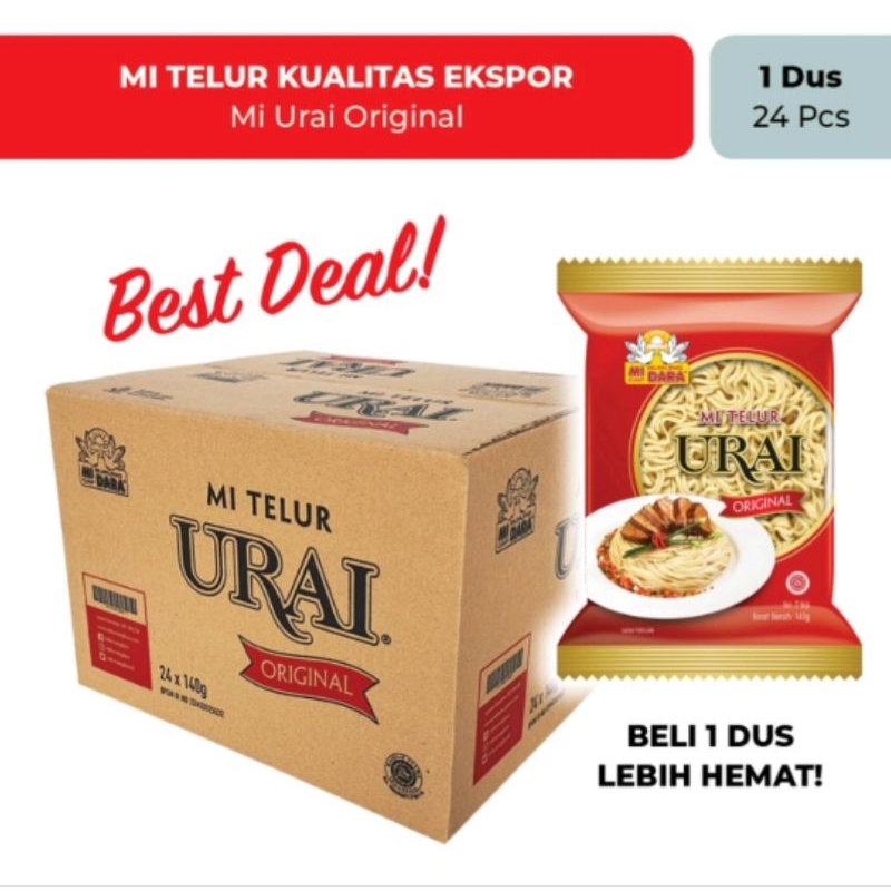 

Mie Urai Original Burung dara Karton Dus 24pc