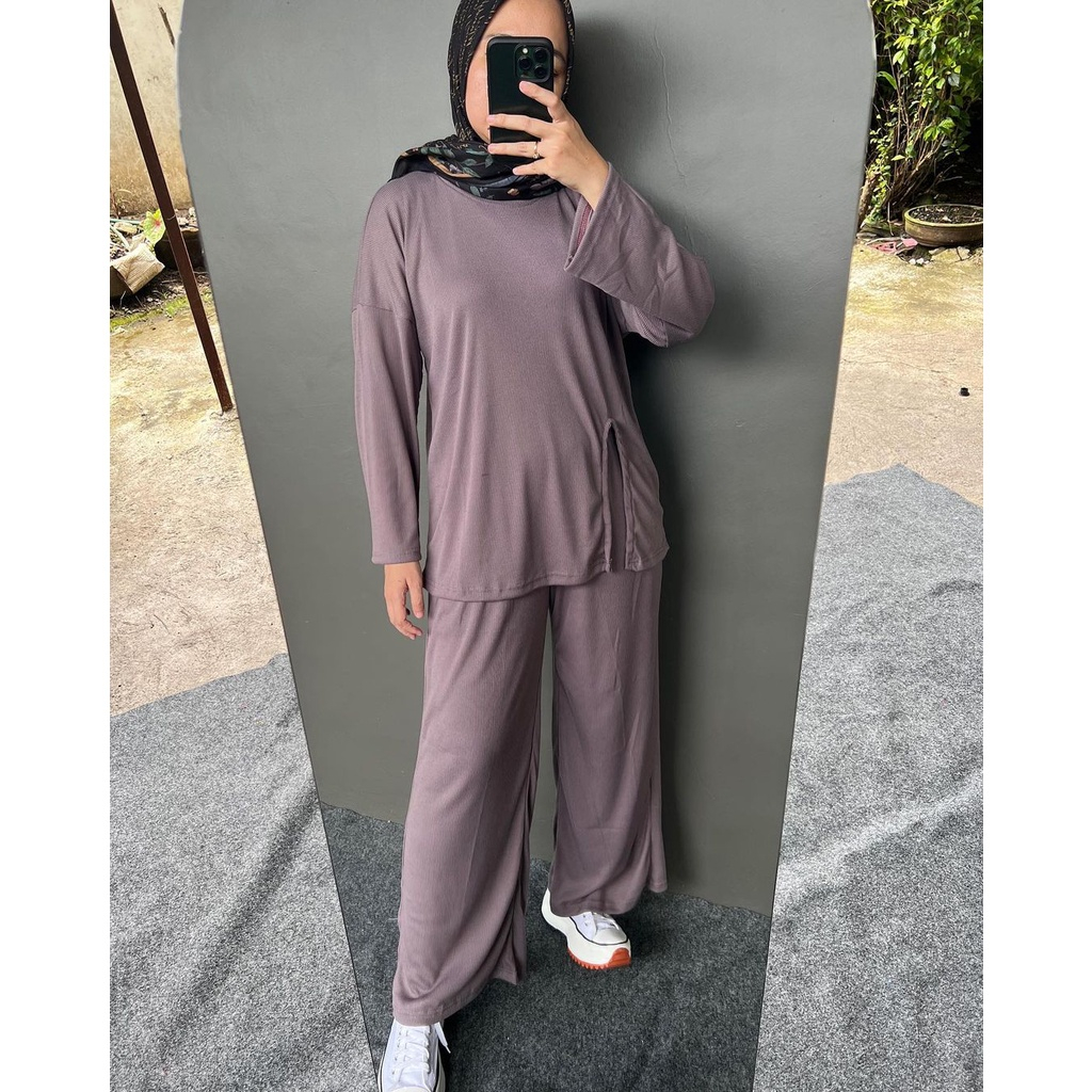 1KG MUAT 2SET | SETELAN KNIT RIB FASHION WANITA