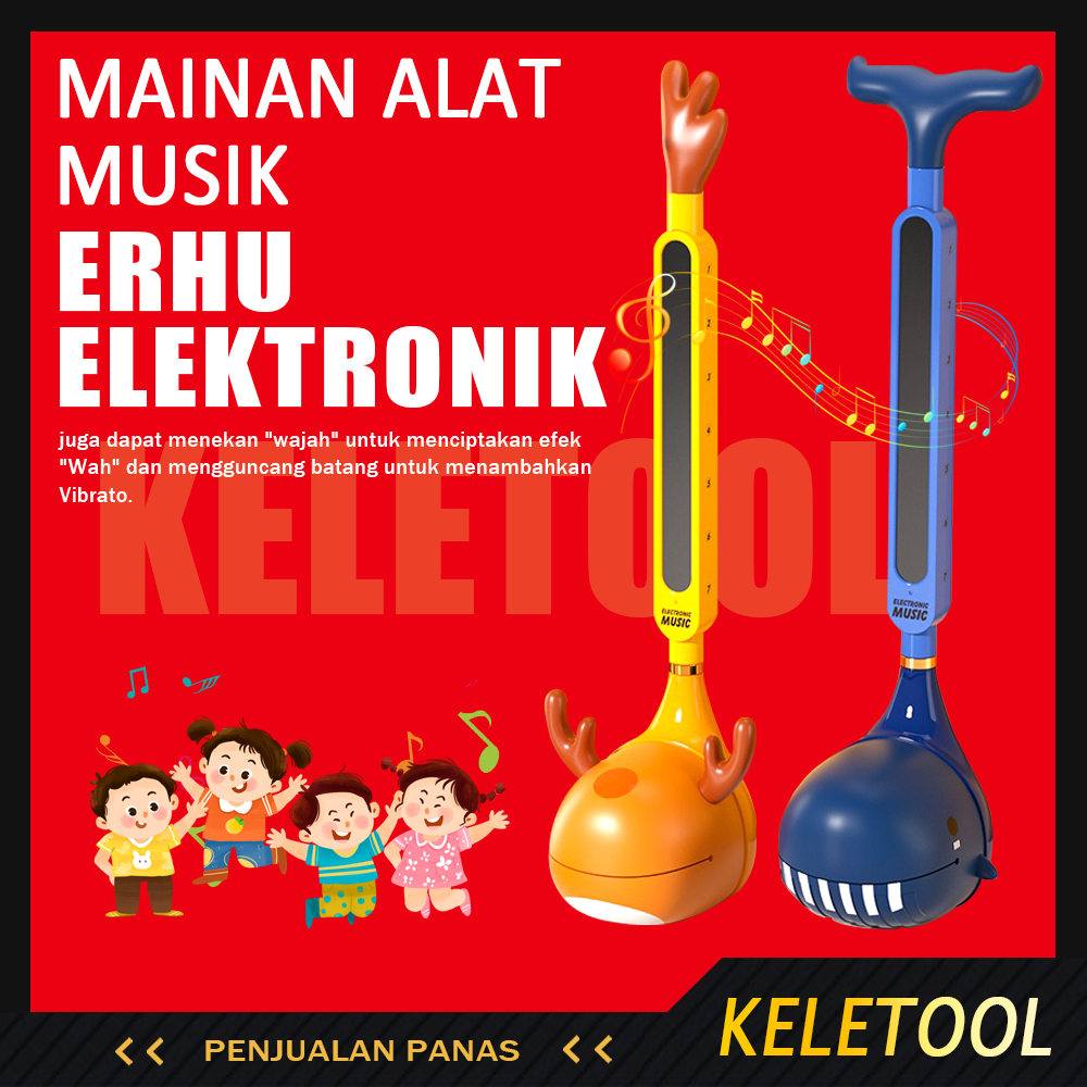 KELETOOL Anak Erhu Elektronik Erhu Elektronik Mainan Alat Musik Mainan Otamatone Synthesizer