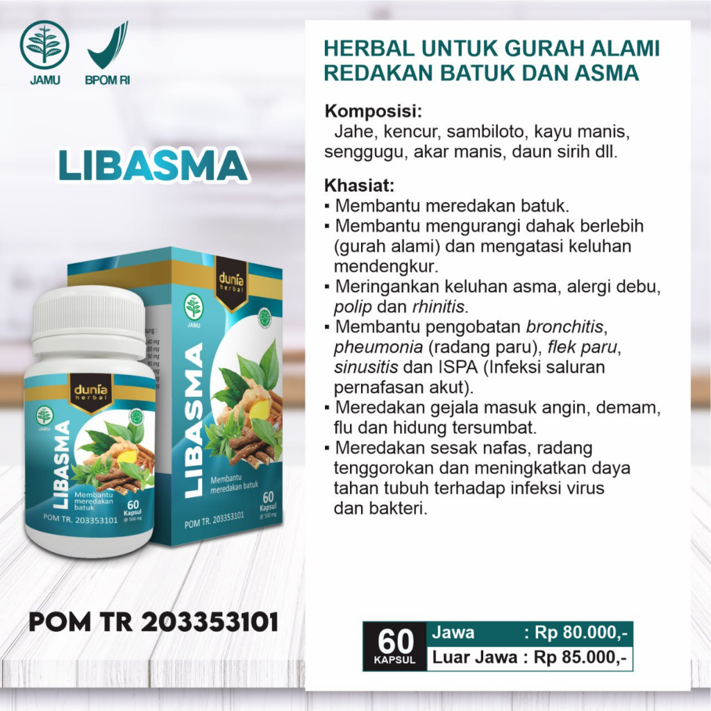 

LIBASMA HERBAL ASMA BRONKITIS FLEK SINUSITIS BATUK DH
