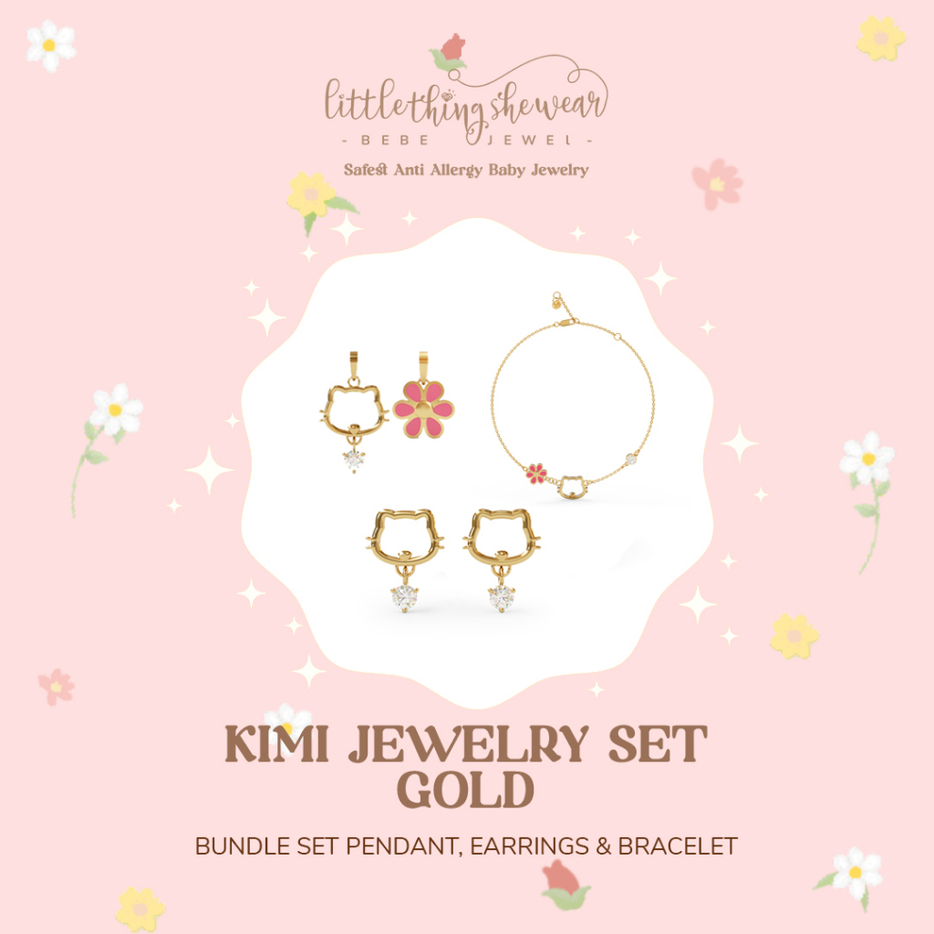 Set Jewelry Kimi The Florist Series - Anting, Gelang &amp; Kalung Anak