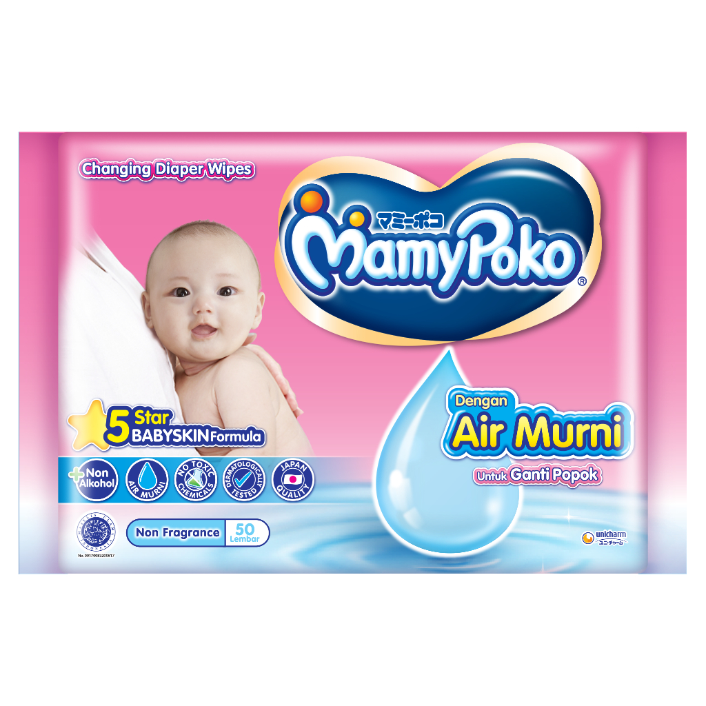 COD [ASERA] TISSUE BASAH MAMY POKO NON PARFUME (NON FRAGRANCE)  AIR MURNI 50SHEETS BUY 1 GET 1 /WIPE