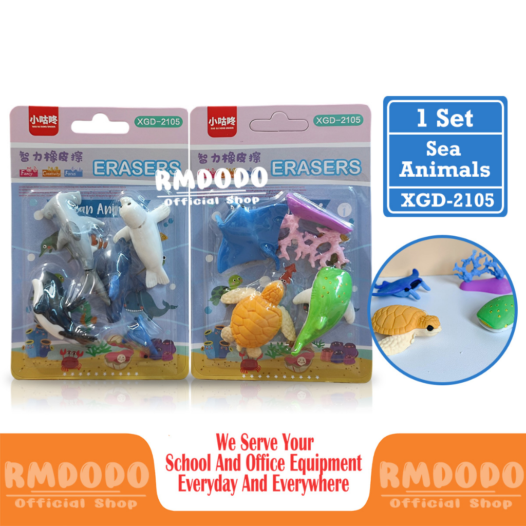 

Rmdodo - Penghapus Pensil Murah [1 Set - 4 Pcs Penghapus] / Hapusan Sea Animals / Eraser Pensil XGD-2105