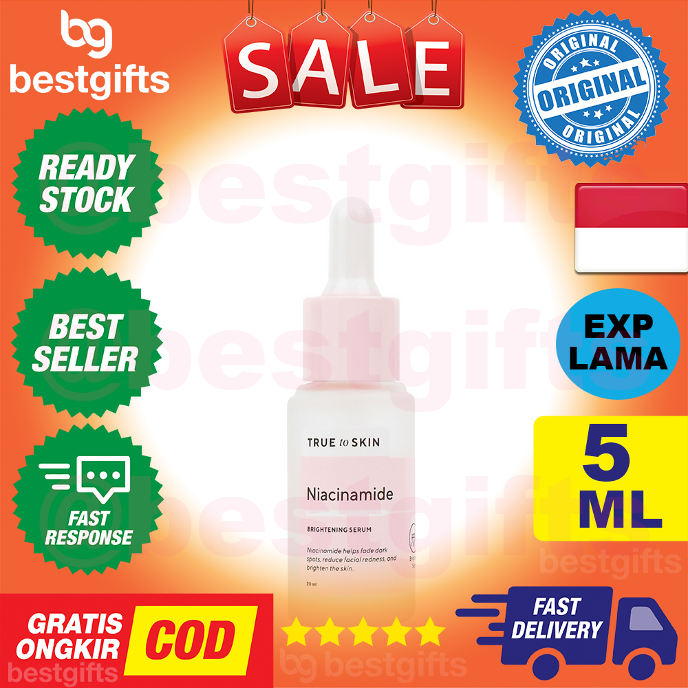 [ TRAVEL SIZE ] TRUE TO SKIN NIACINAMIDE 10% + ZINC 1% + ALLANTOIN BRIGHTENING SERUM MENCERAHKAN  MENGATASI JERAWAT 5 ML